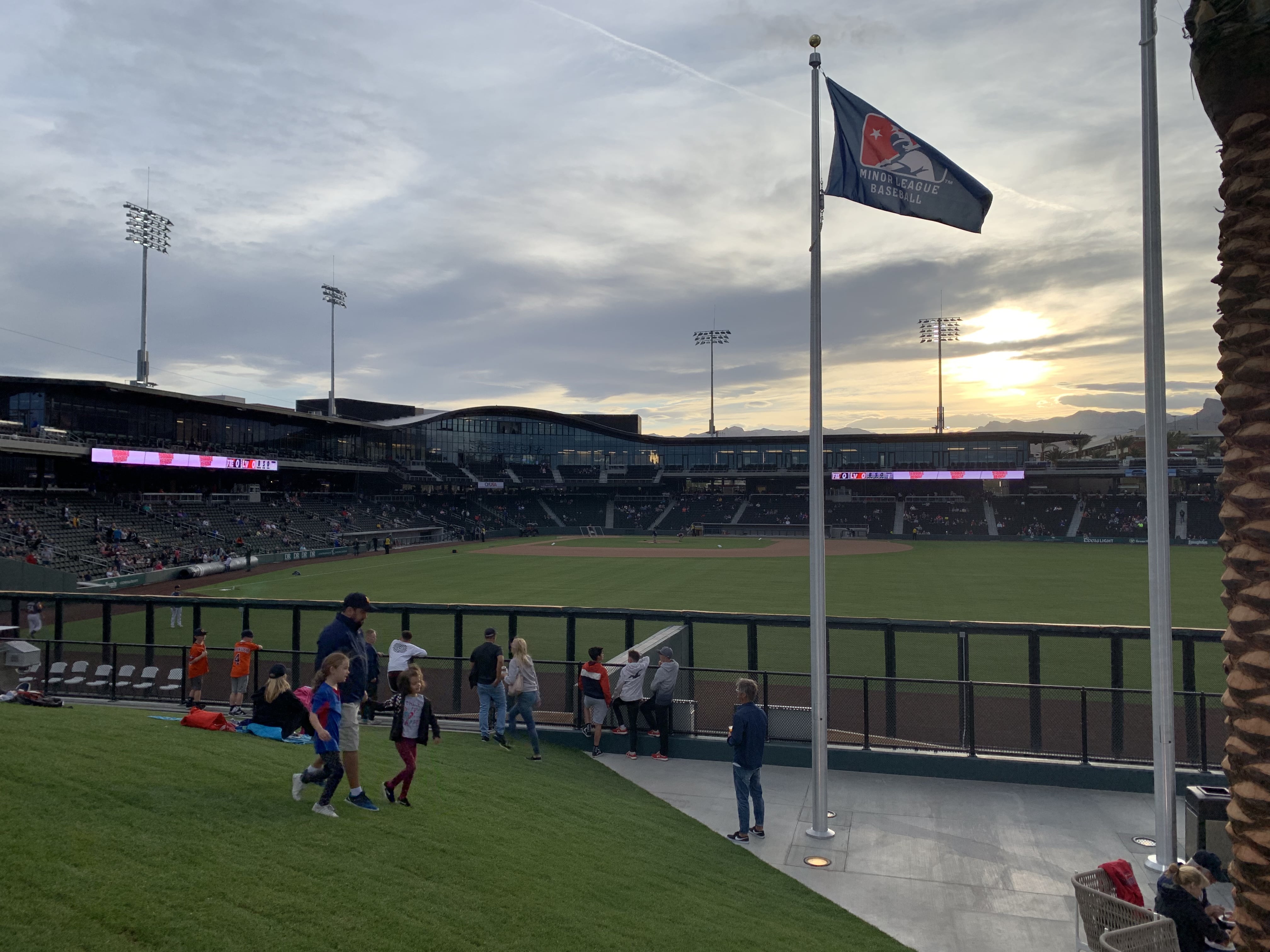 The beautiful sunset at Las Vegas Ballpark.